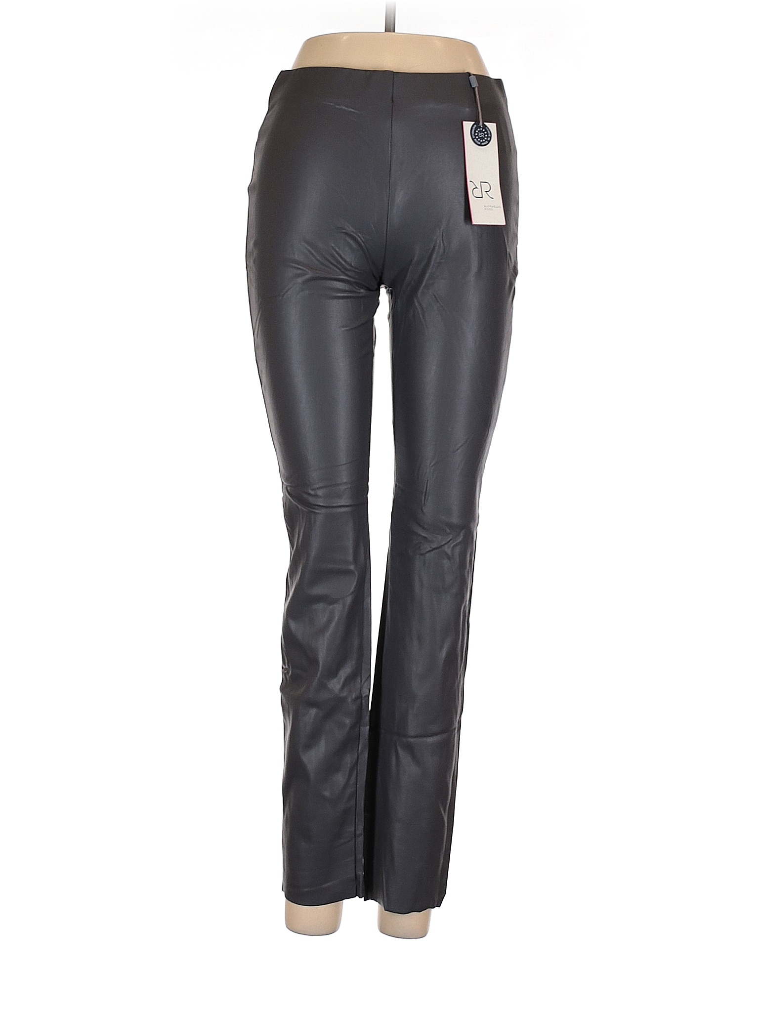 Raffaello Rossi 100% Polyurethane Solid Gray Faux Leather Pants Size 34 ...