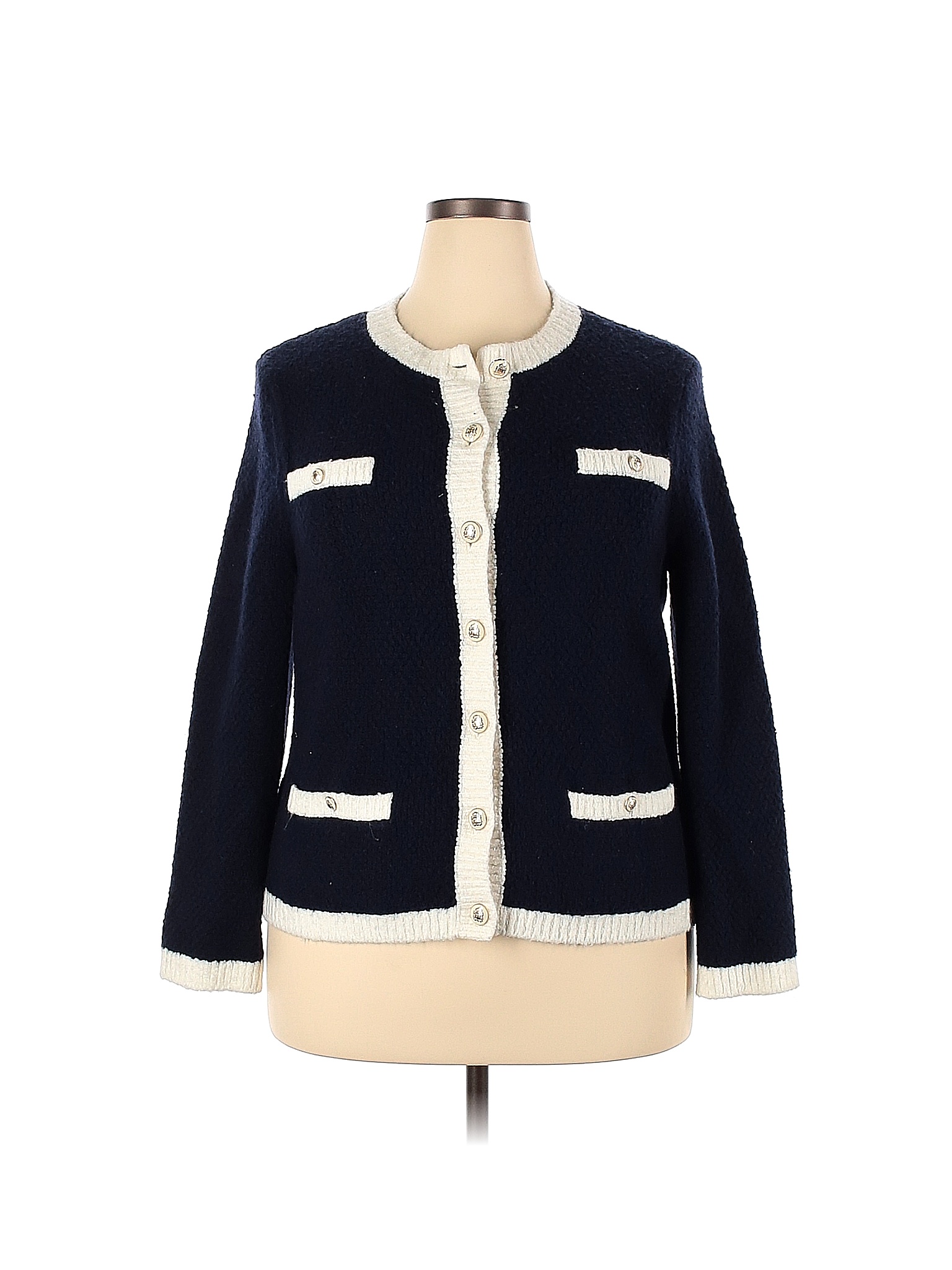 Talbots Colorblock Talbots Color Block Solid Blue Cardigan Size XL - 77% off | thredUP