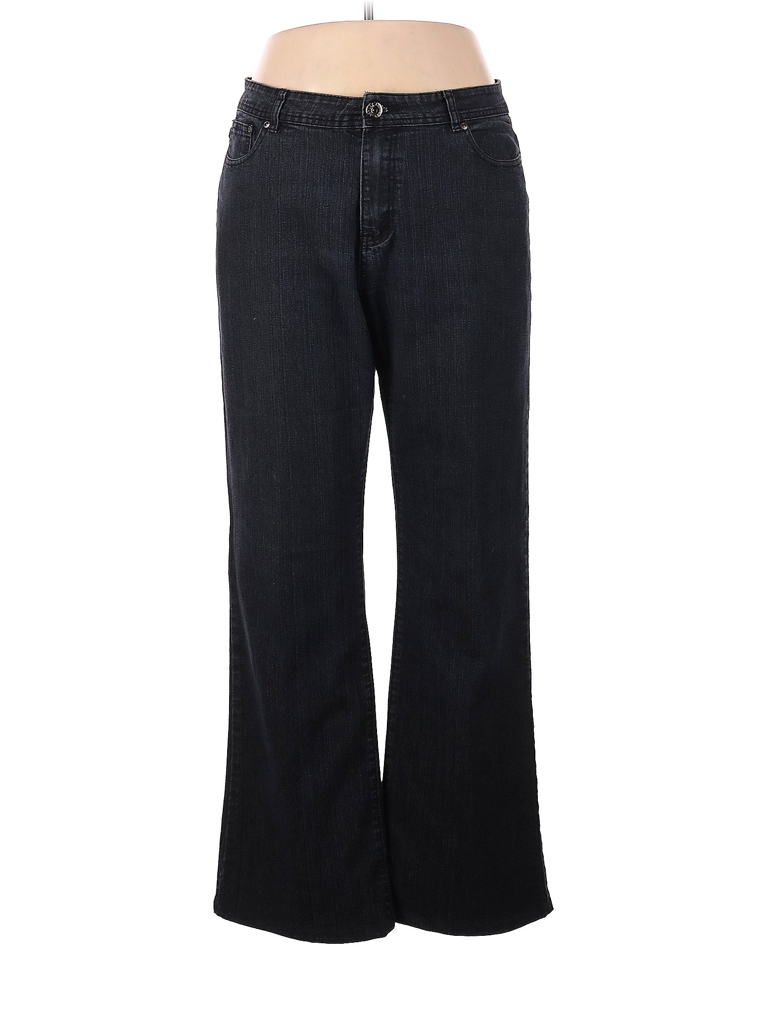 Ashley Stewart Solid Black Blue Jeans Size 16 (Plus) - 65% Off | ThredUP