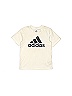 Adidas 100% Polyester Solid Ivory White Active T-Shirt Size 6 - photo 1