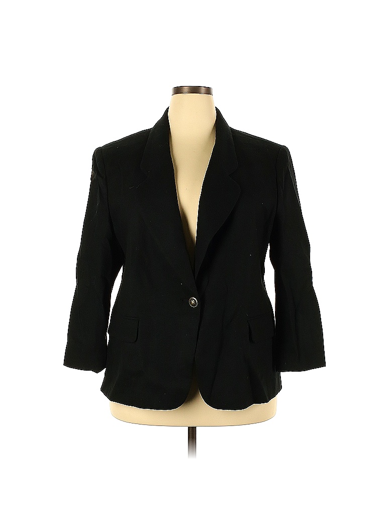 Koret 100% Wool Solid Black Wool Blazer Size 18 (Plus) - 79% off | thredUP