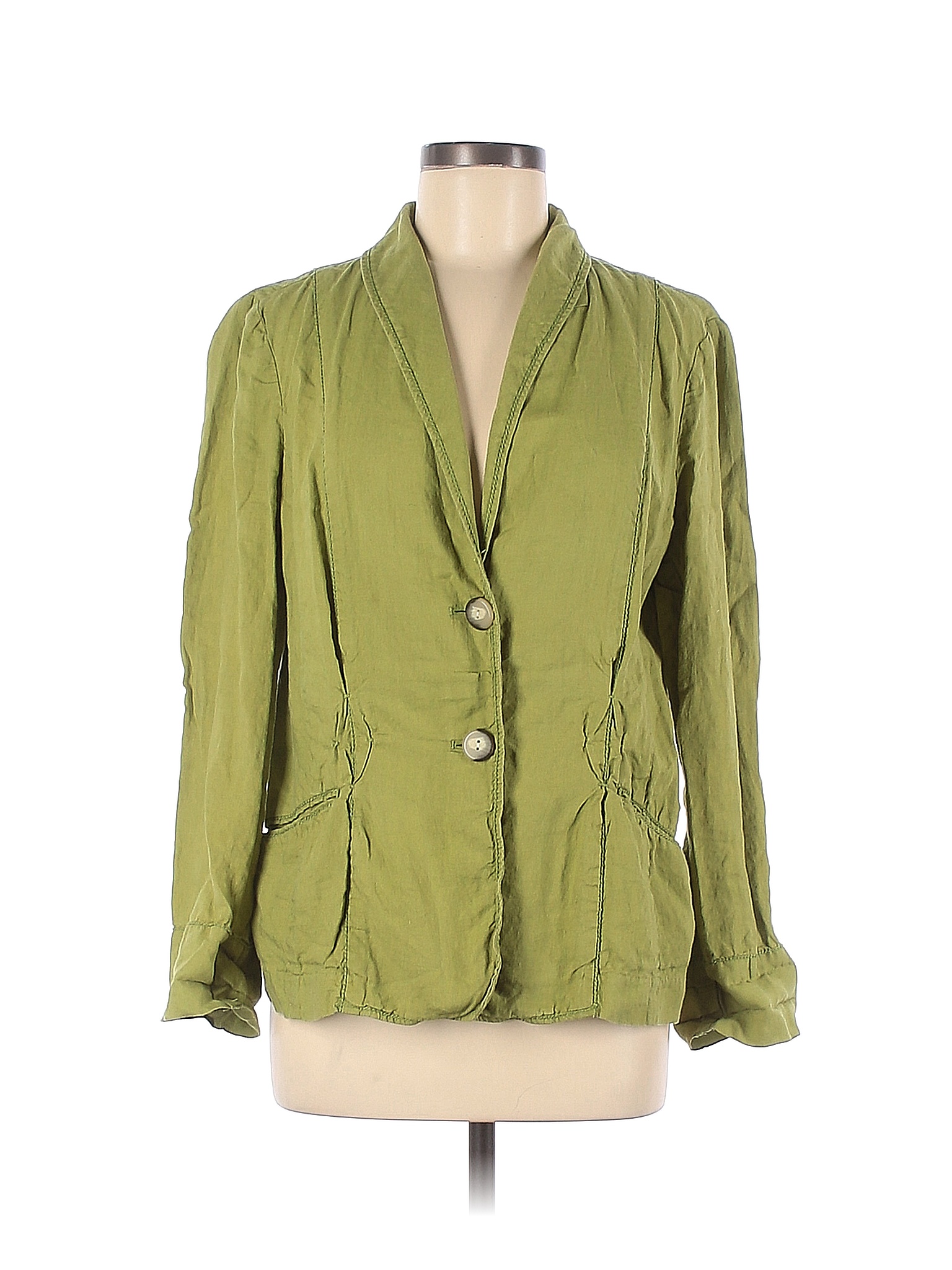 J.Jill 100% Linen Solid Colored Green Blazer Size M - 92% off | thredUP