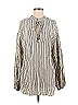 Free People Stripes Multi Color Ivory Long Sleeve Blouse Size M - photo 1
