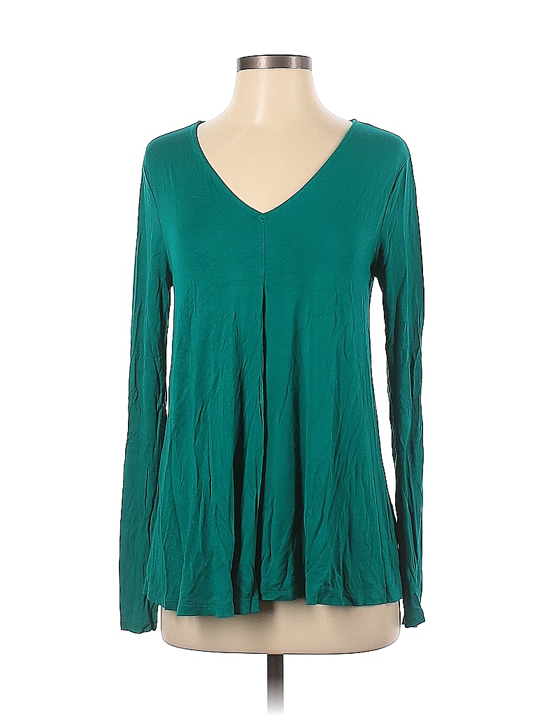 Cable & Gauge Solid Colored Teal Long Sleeve Top Size S 51 off thredUP