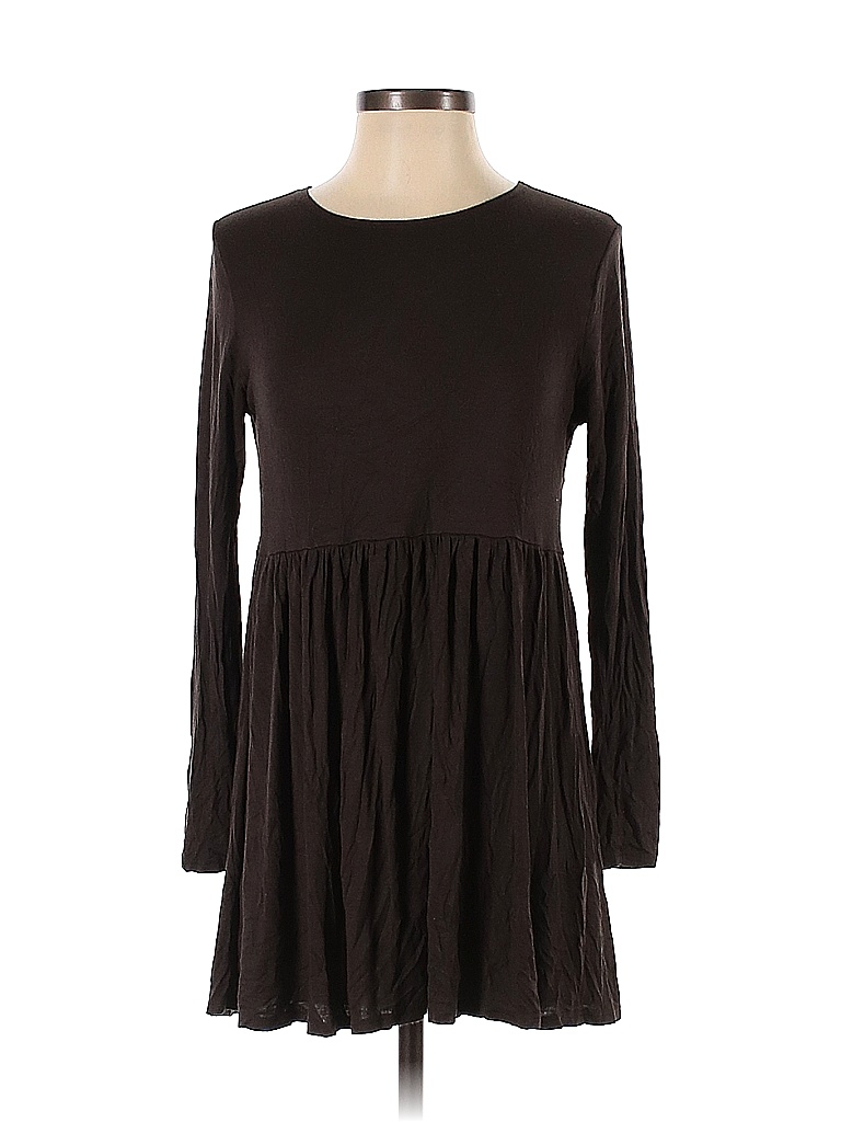 Azules Solid Black Brown Casual Dress Size S - photo 1