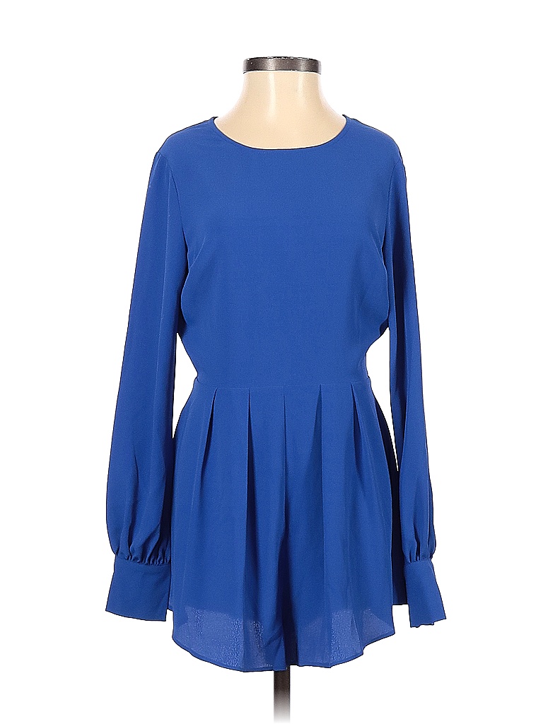 ASOS 100 Polyester Solid Blue Romper Size 2 78 off thredUP