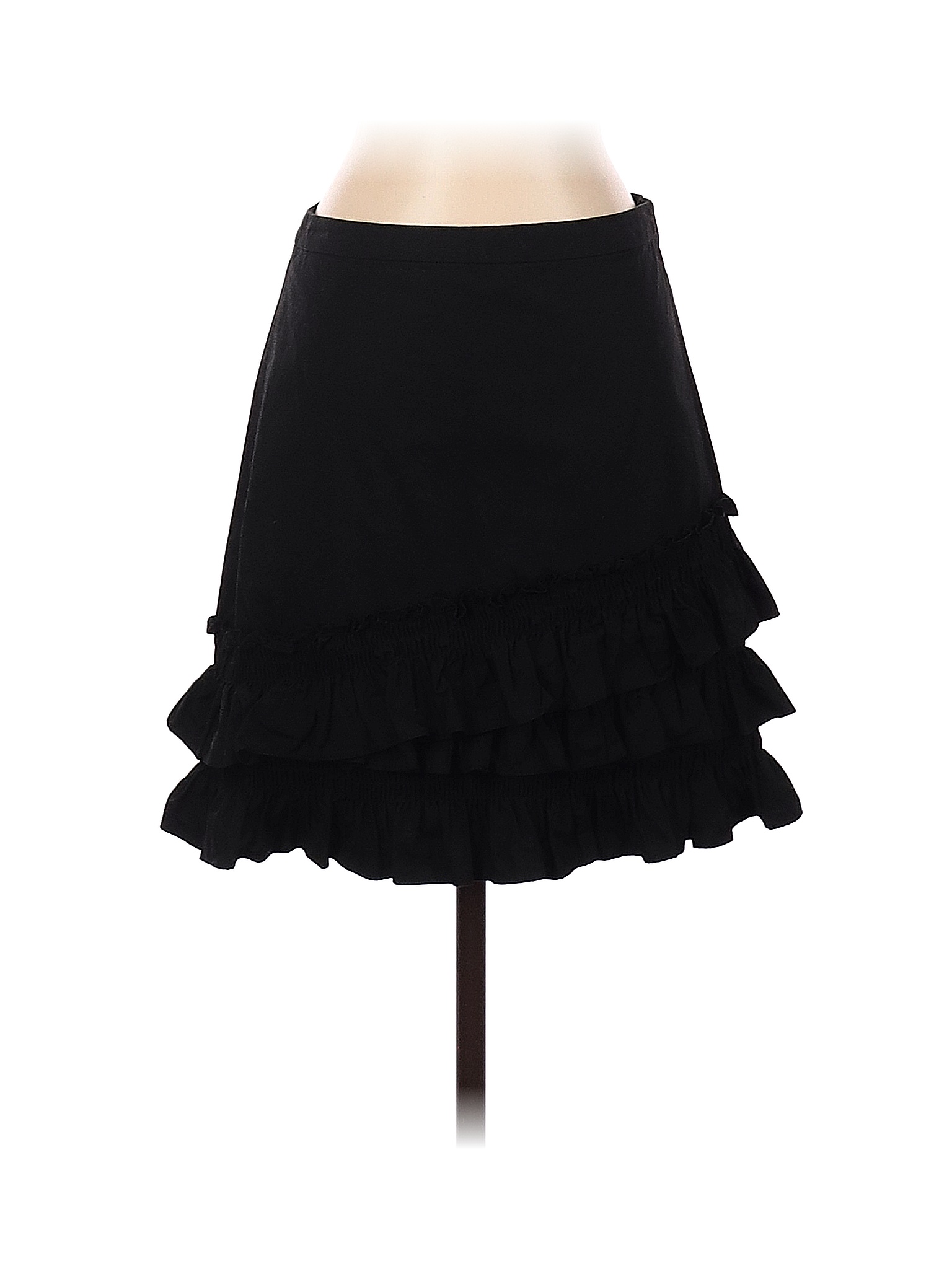 J.Crew 100 Cotton Solid Black Casual Skirt Size 0 92 off thredUP