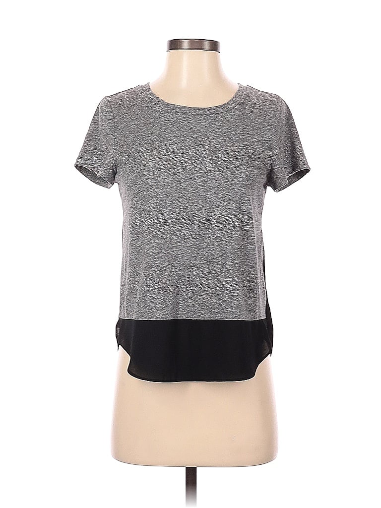 Pre-owned Express Short Sleeve Top Gray Crew Neck Tops