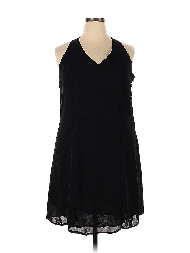 Ashley Stewart 100% Polyester Solid Black Cocktail Dress Size 18 (Plus ...