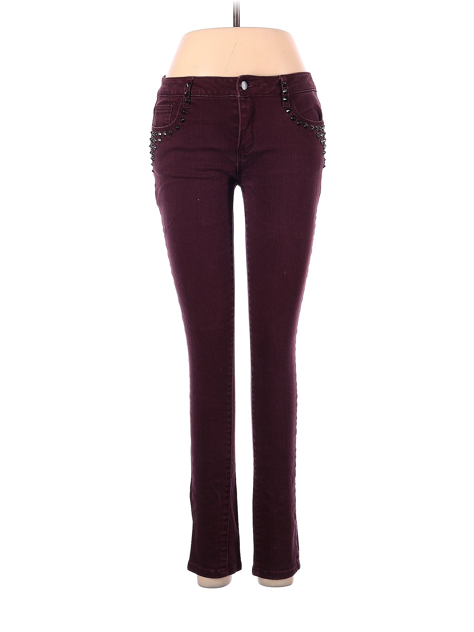 Forever 21 Solid Maroon Burgundy Jeans 28 Waist 42 Off Thredup