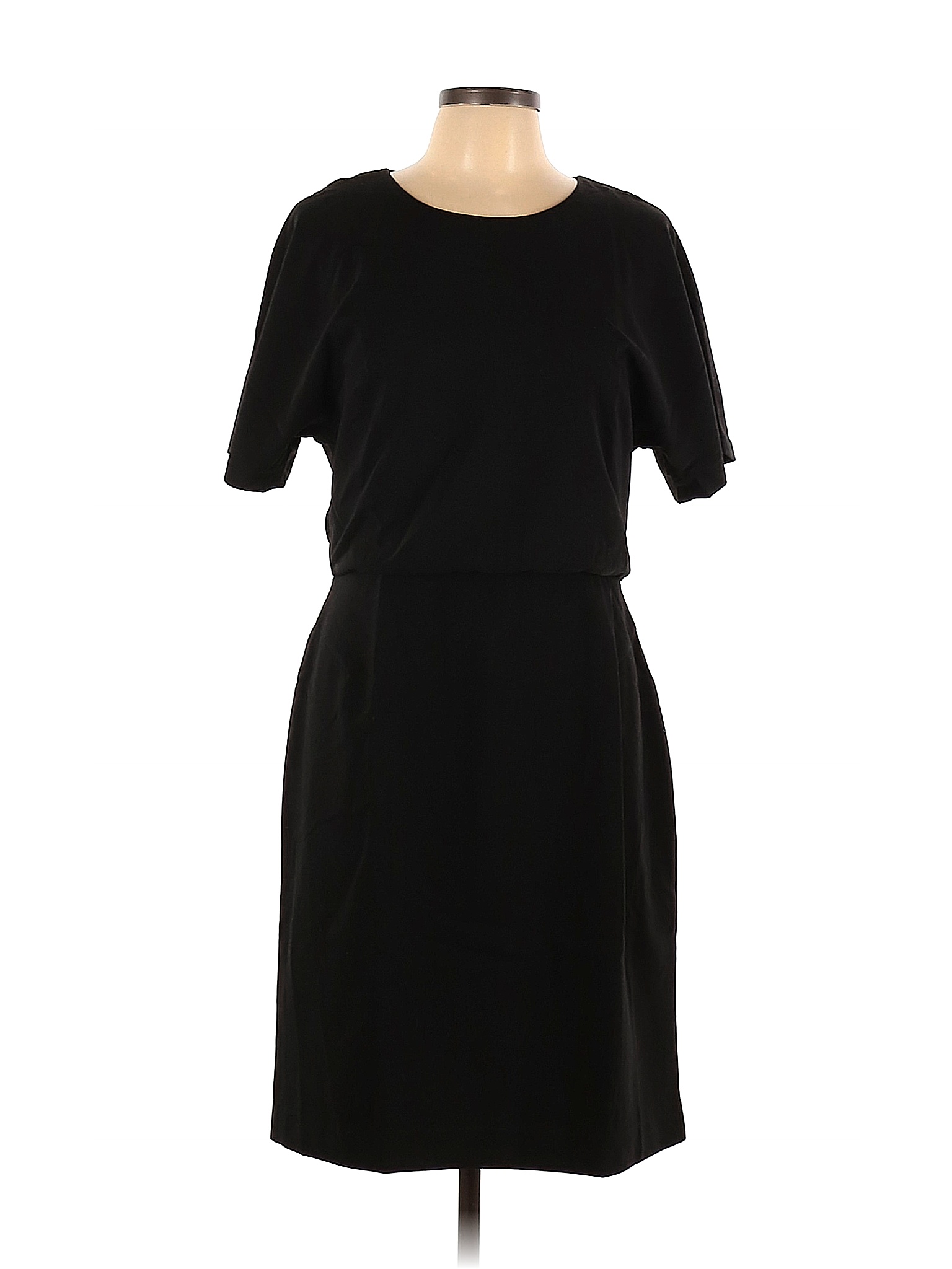 Banana Republic 100 Polyester Solid Black Casual Dress Size 10 77