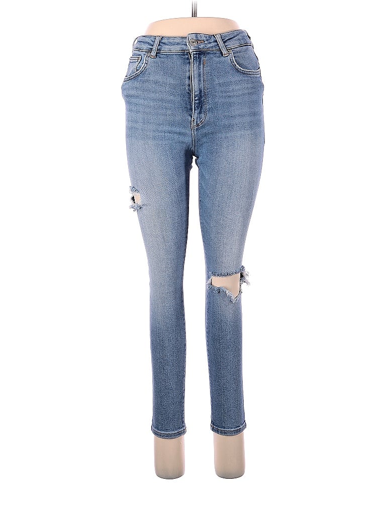 Zara Tortoise Hearts Blue Jeans Size 6 - photo 1