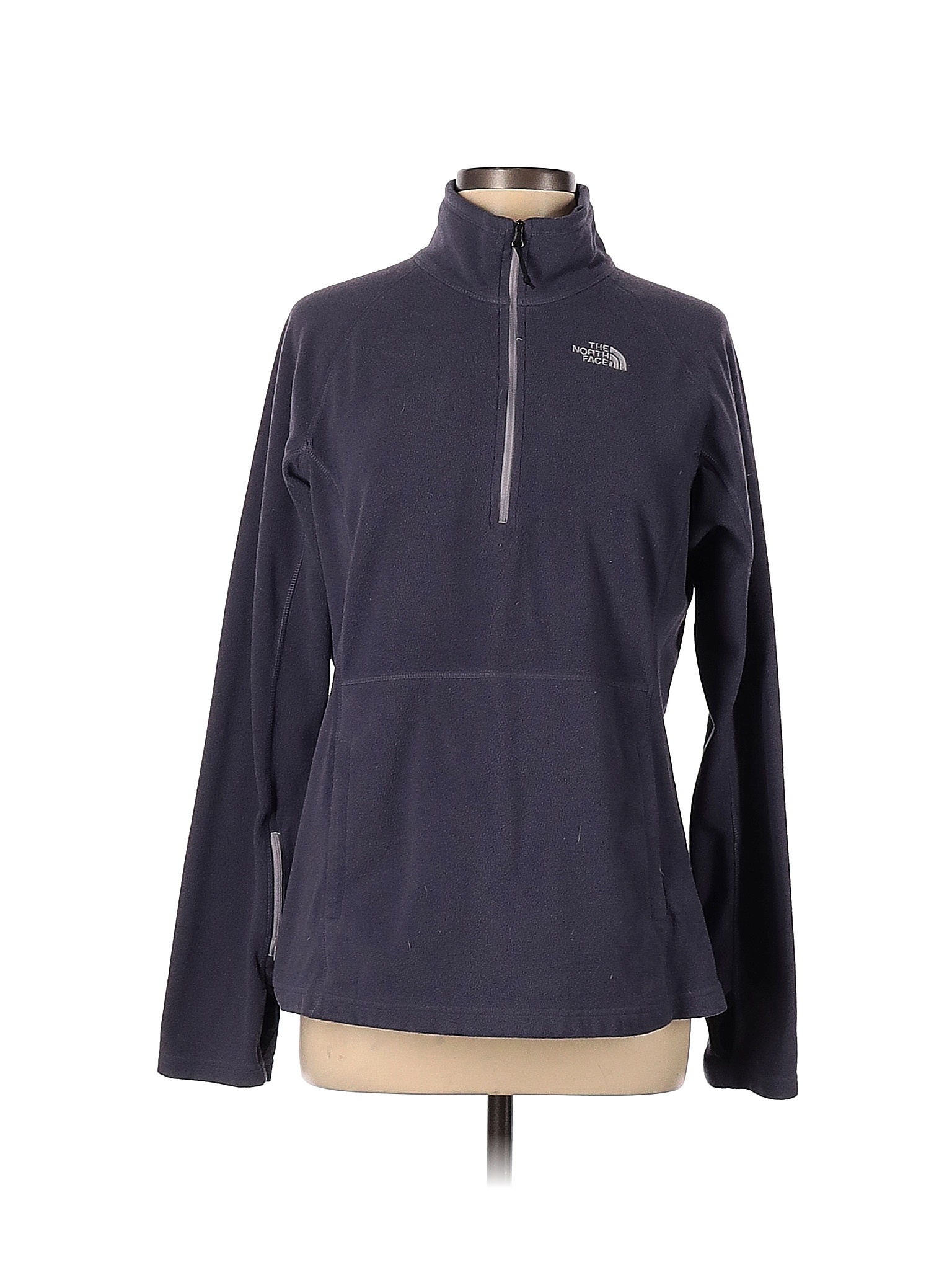 The North Face 100 Polyester Solid Blue Purple Fleece Size L 65 off