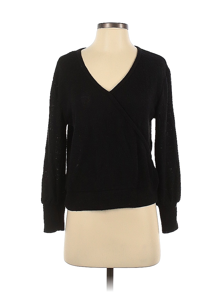 a.n.a. A New Approach Color Block Solid Black Pullover Sweater Size S ...