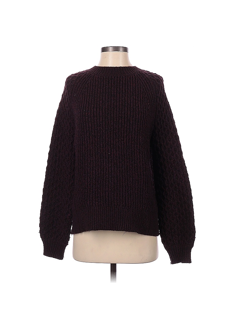 J Brand Color Block Solid Brown Burgundy Pullover Sweater Size S - photo 1