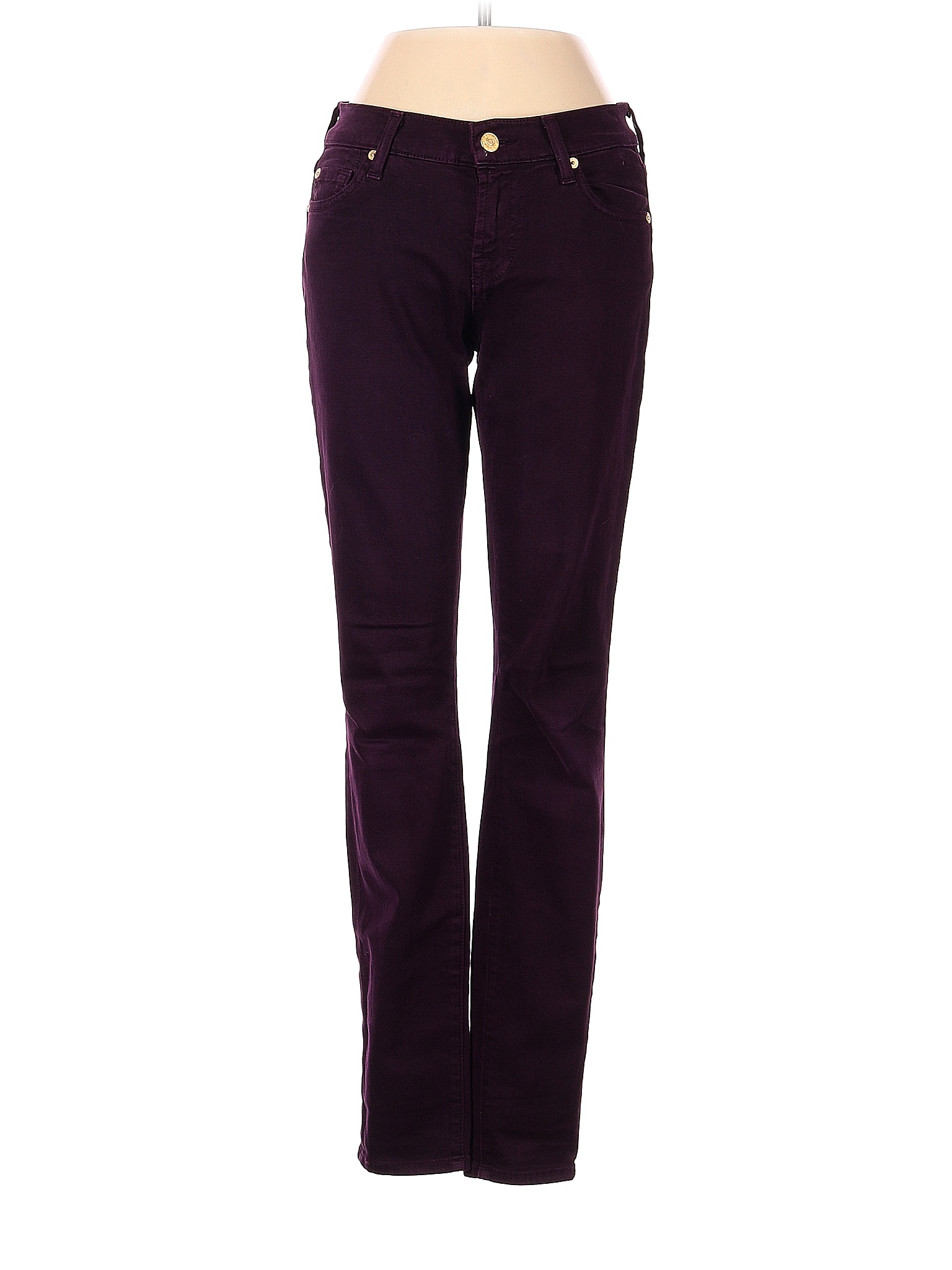 7 For All Mankind Solid Colored Burgundy Jeans 25 Waist - 95% off | thredUP