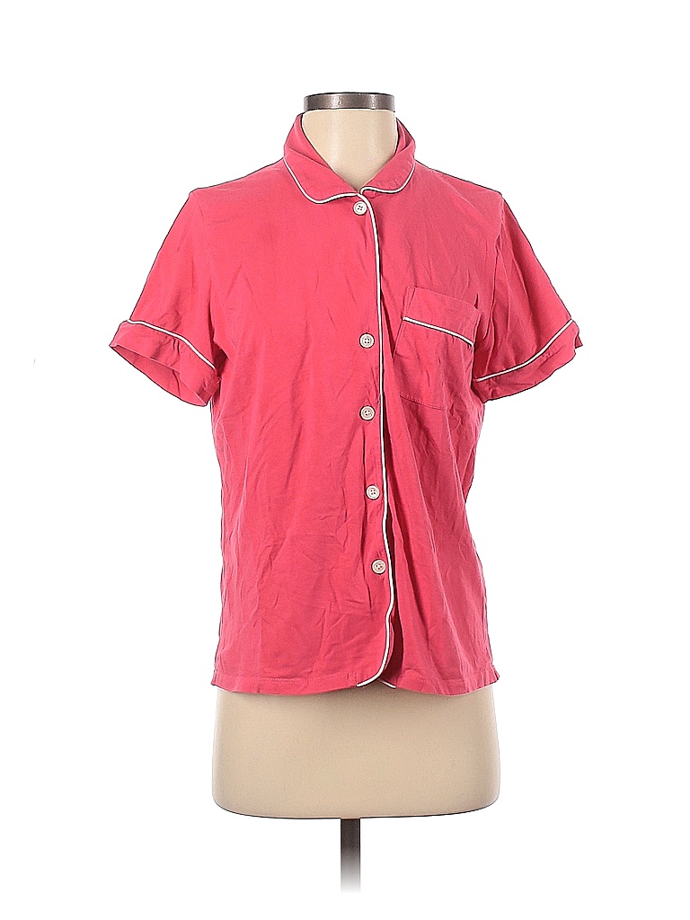 J.Crew Solid Colored Pink Short Sleeve ButtonDown Shirt Size S 78