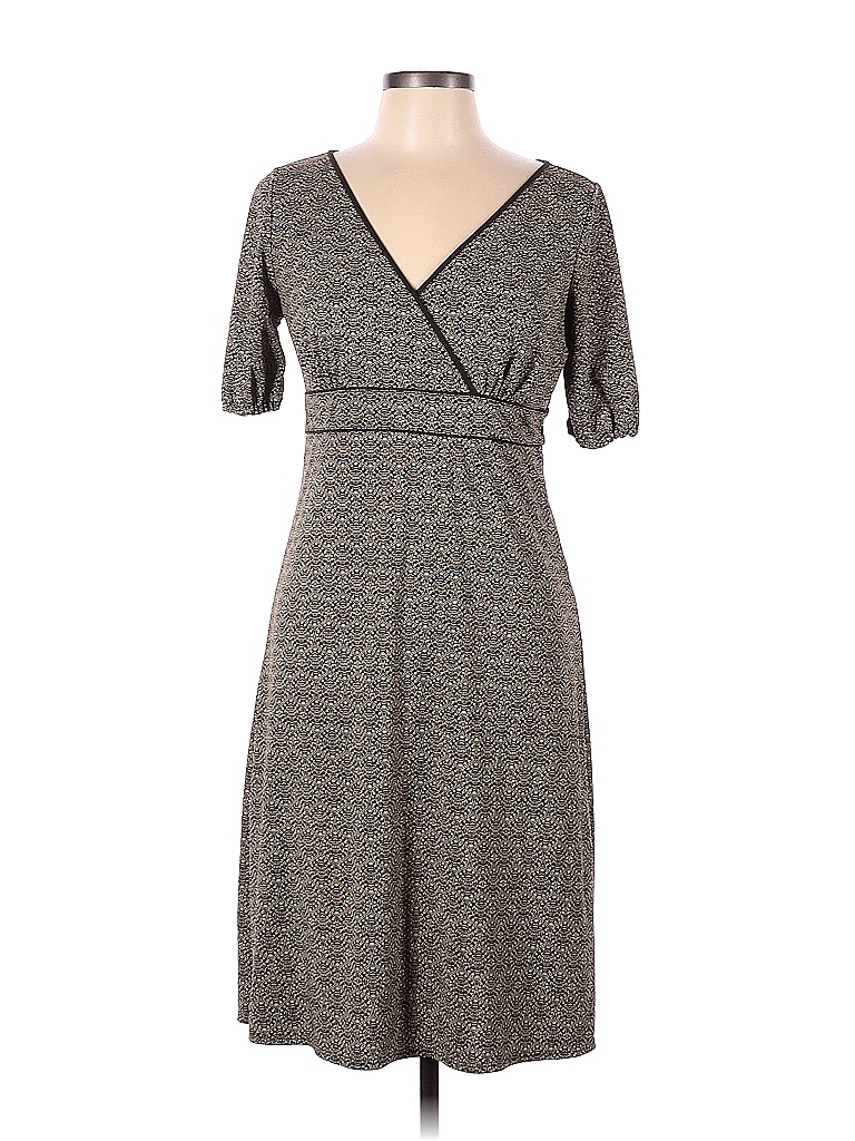 Ann Taylor LOFT 100 Polyester Gray Brown Casual Dress Size 6 77 off