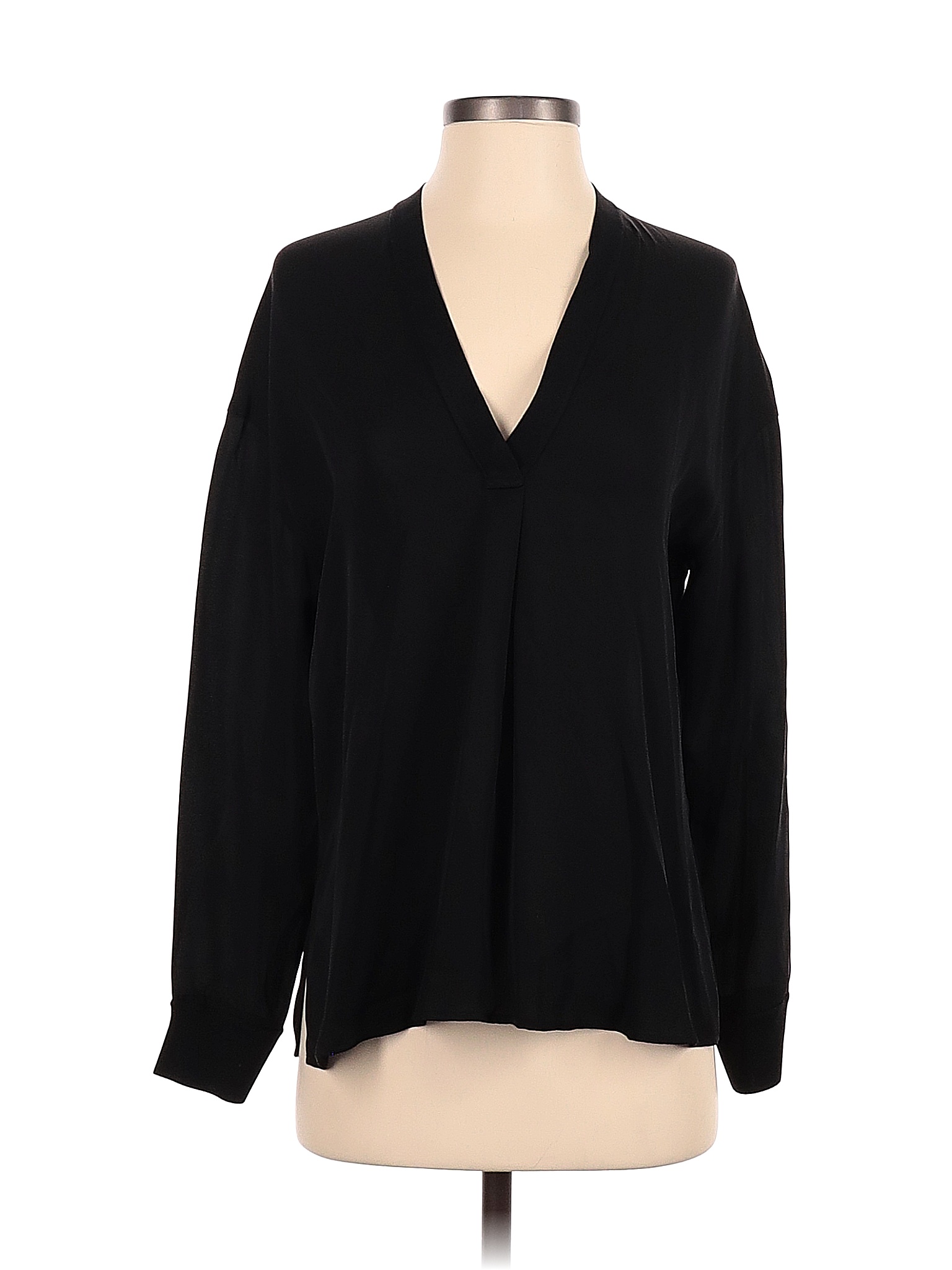 Vince. 100% Silk Black Long Sleeve Silk Top Size XS - 82% off | thredUP