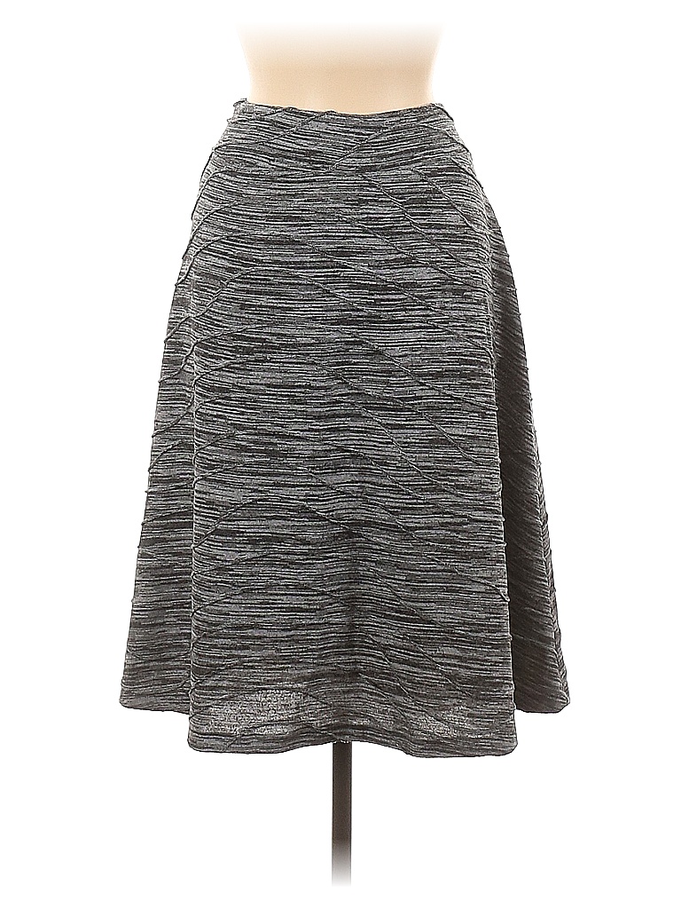 New Directions Jacquard Marled Tweed Chevron-herringbone Gray Casual Skirt Size M - photo 1