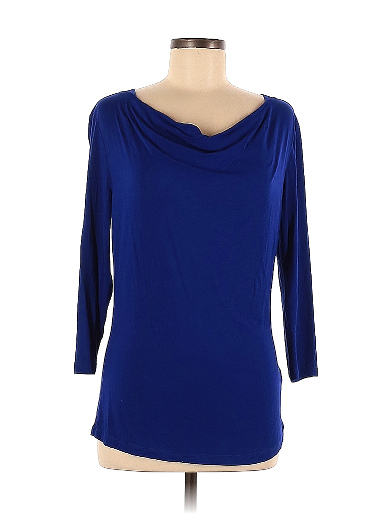 Cable & Gauge Solid Blue Long Sleeve Top Size M - 55% off | thredUP