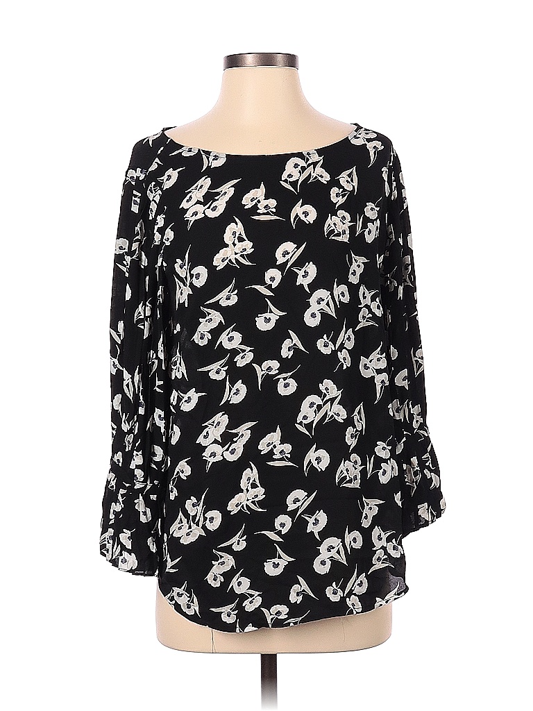 Pre-owned Ann Taylor 3/4 Sleeve Blouse In Black