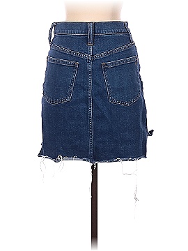 Madewell Stretch Denim Straight Mini Skirt: Step-Hem Edition (view 2)