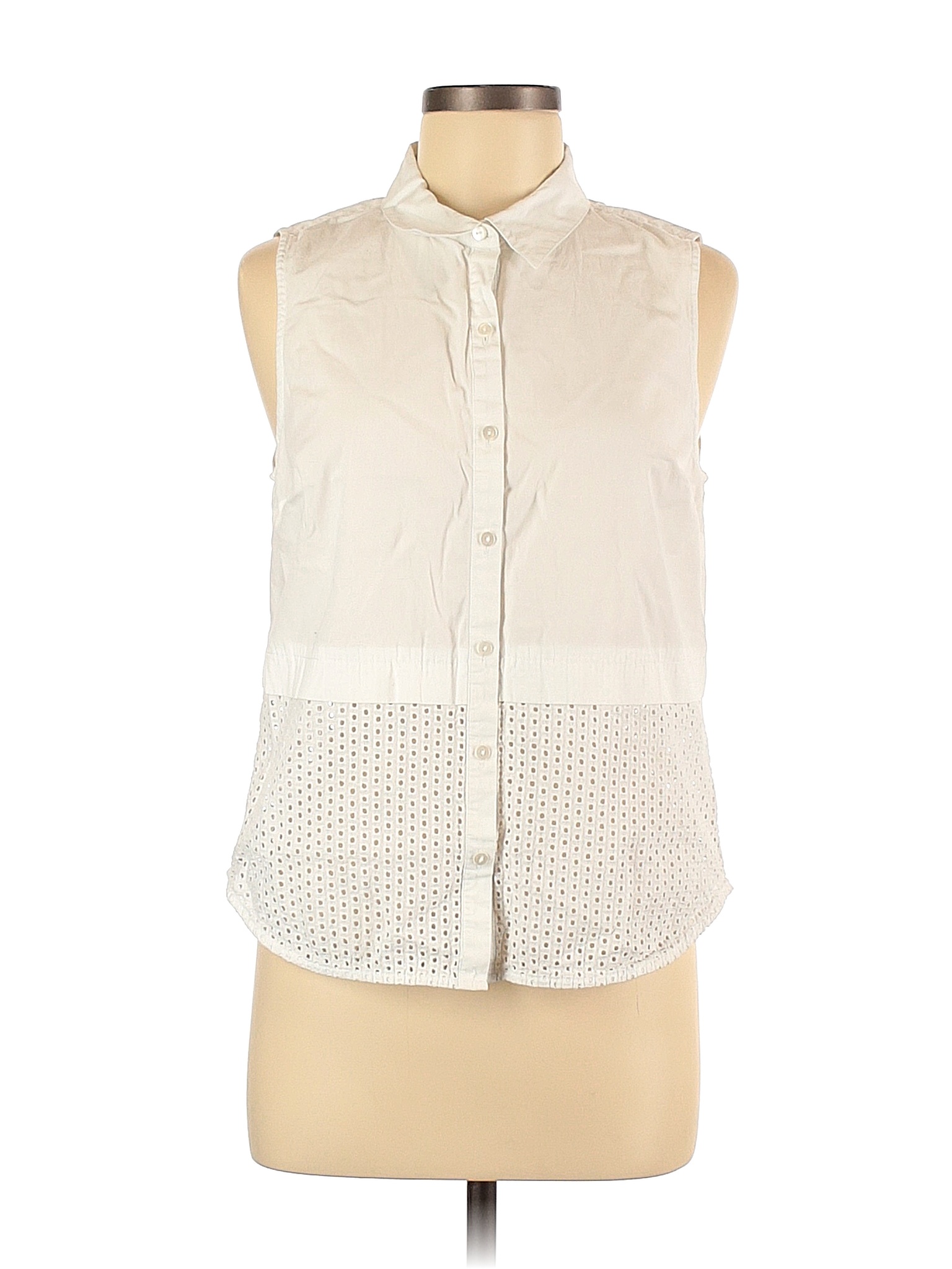 Market and Spruce 100% Cotton Colored White Sleeveless Top Size M - 68% ...