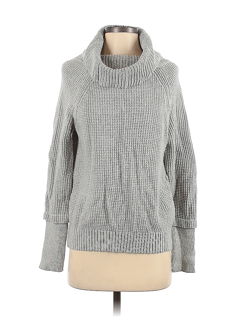 Market and Spruce Color Block Solid Gray Turtleneck Sweater Size S - 68 ...