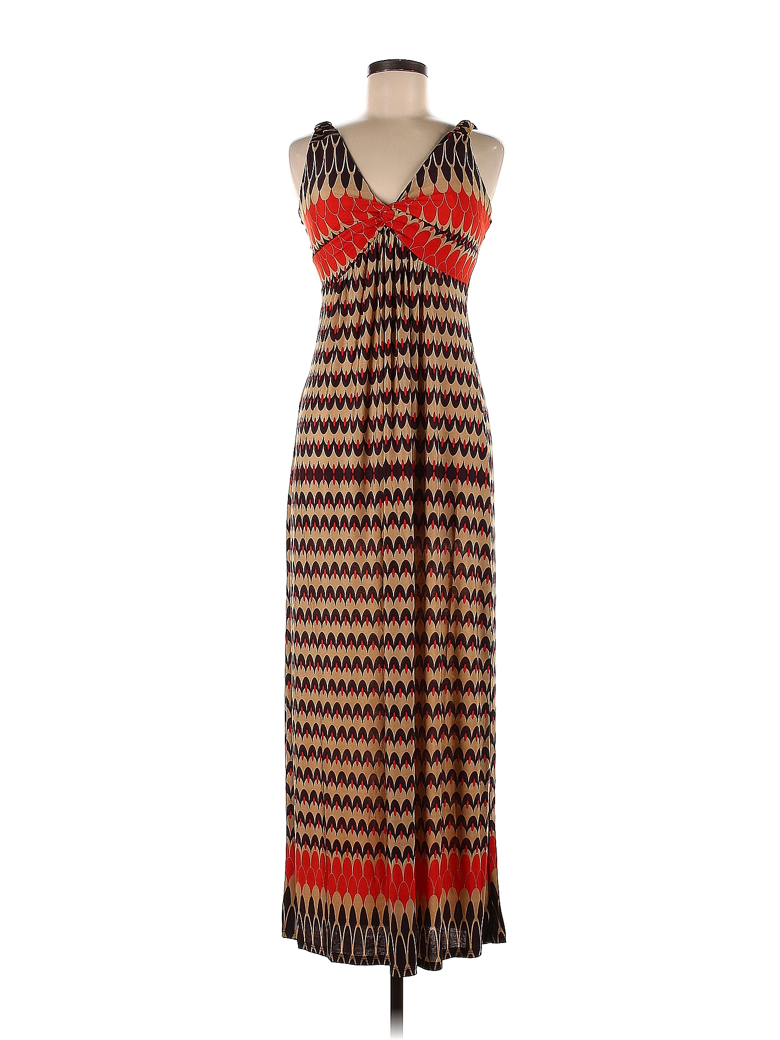 Mt Collection Mt Collection Multi Color Tan Casual Dress Size M - 73% off | thredUP