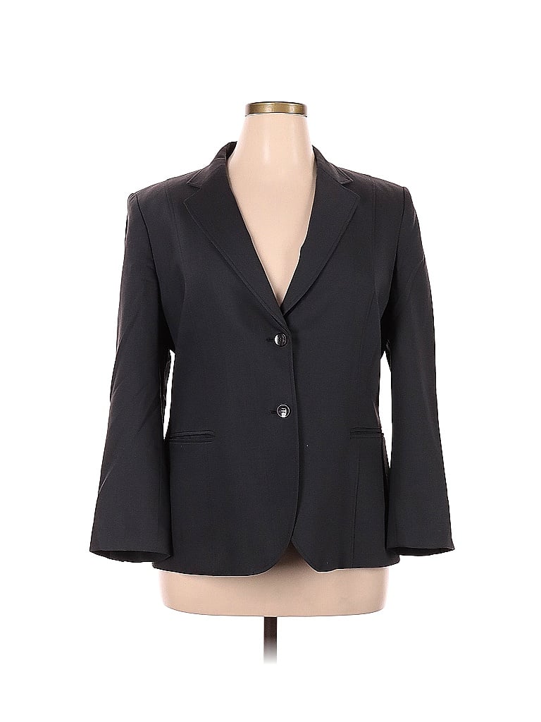 Talbots Solid Black Gray Wool Blazer Size 16 82 Off Thredup 5445