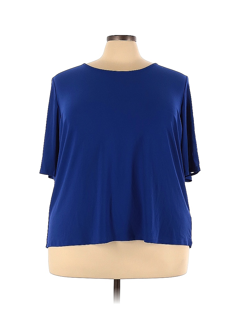 89th + Madison Solid Blue Long Sleeve Top Size 3X (Plus) - 75% off ...