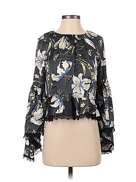 Cinq à Sept Long Sleeve Silk Top (view 1)
