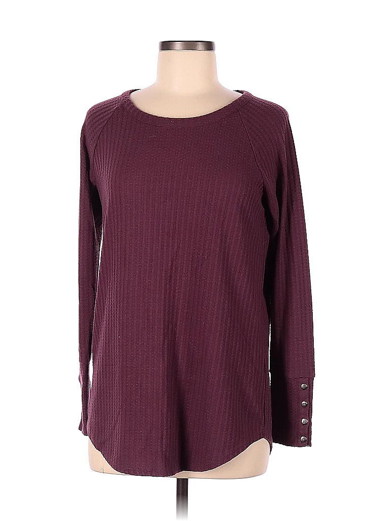 Chaser Color Block Solid Maroon Burgundy Pullover Sweater Size M - photo 1