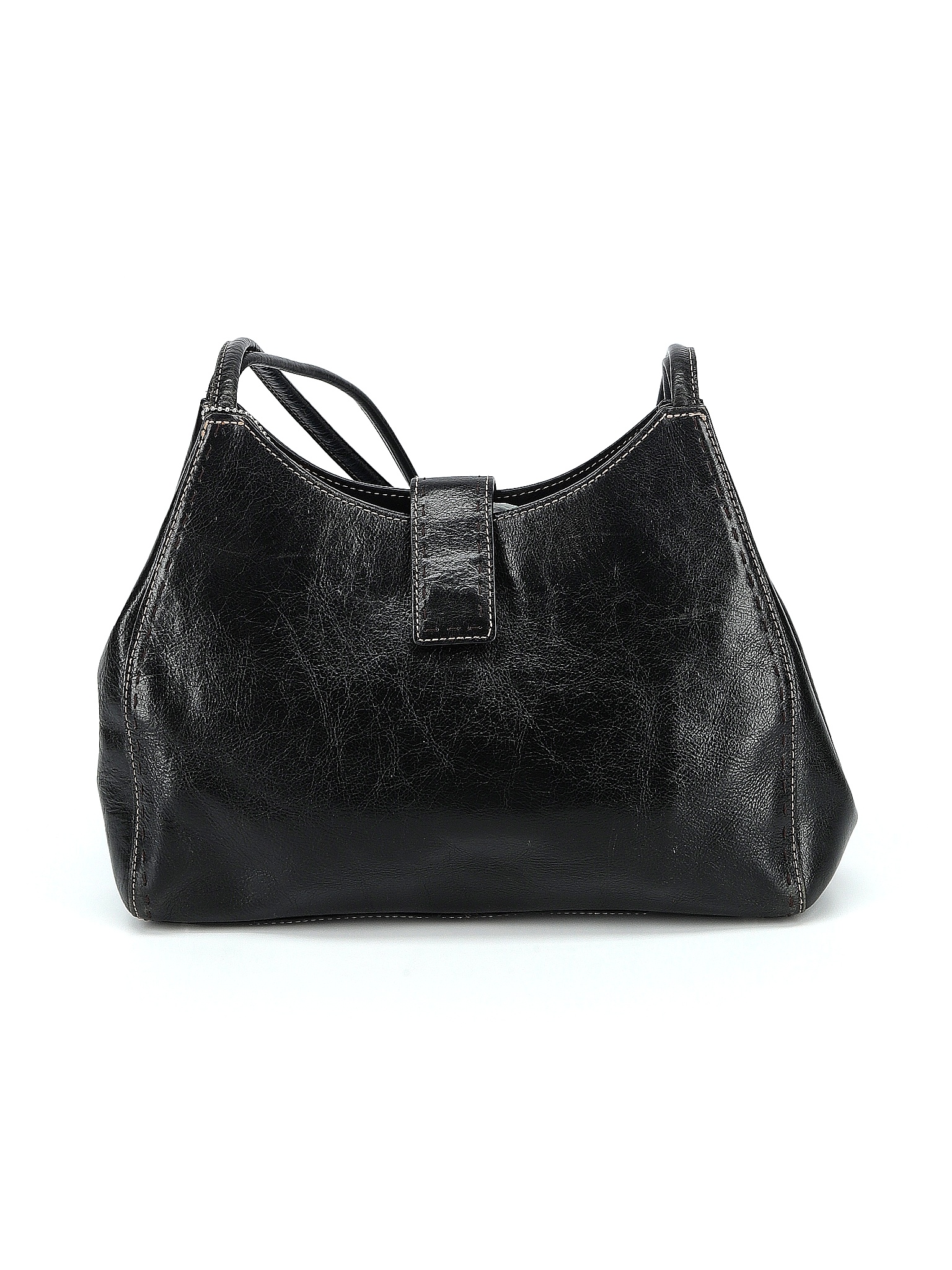 Fossil 100 Leather Solid Black Leather Shoulder Bag One Size 76 off