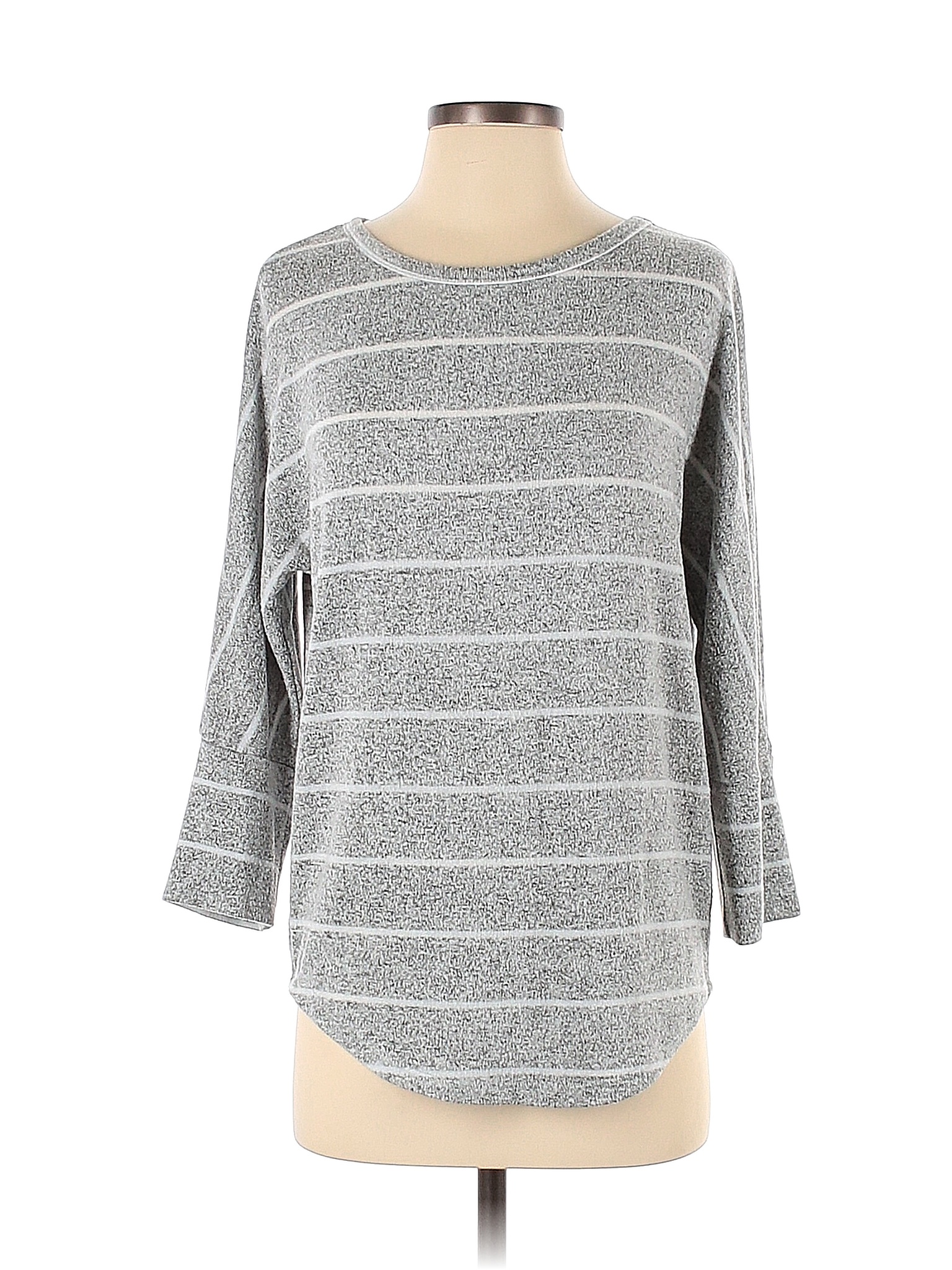 Market and Spruce Stripes Gray Long Sleeve Top Size S - 68% off | thredUP