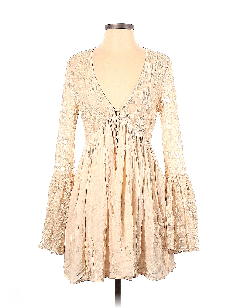 Free People Solid Colored Ivory Casual Dress Size S - 65% off | thredUP