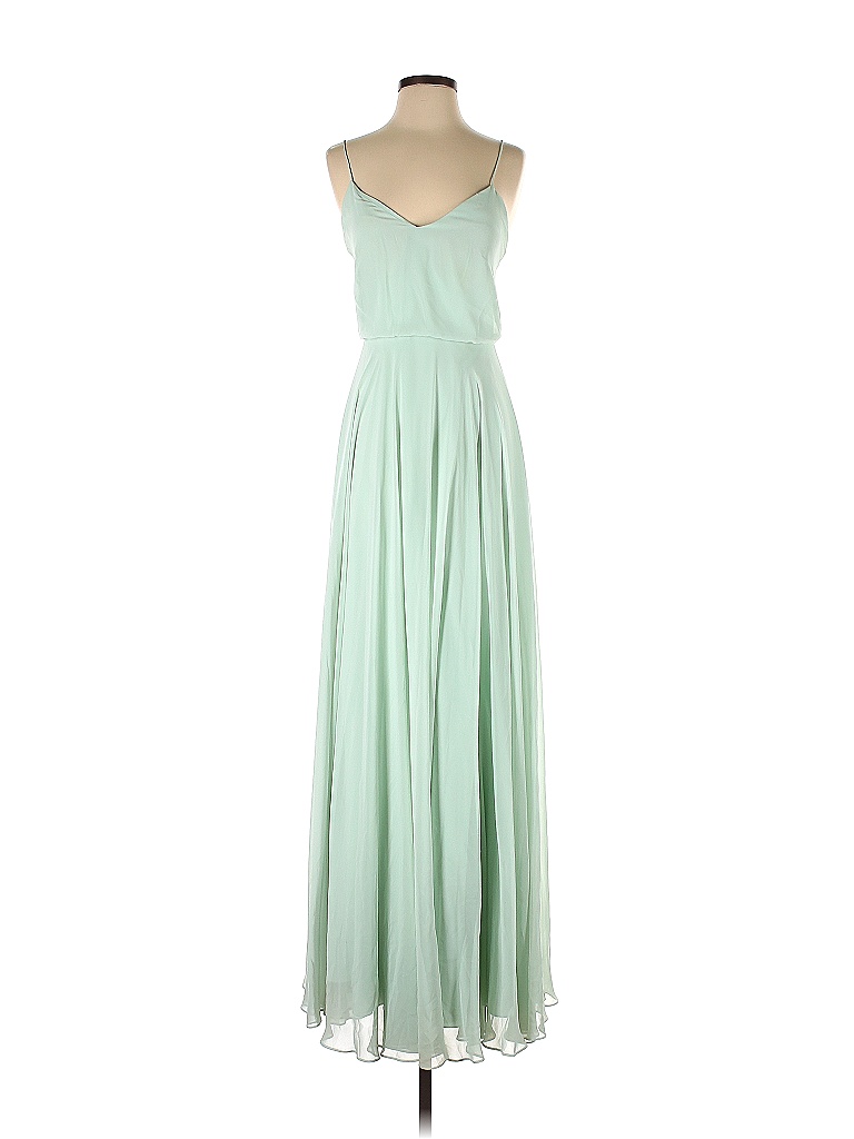 Jenny Yoo Collection 100 Polyester Solid Colored Green Cocktail Dress