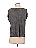 Ella Moss 100% Viscose Color Block Stripes Gray Brown Short Sleeve Top Size S - photo 2