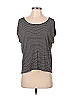 Ella Moss 100% Viscose Color Block Stripes Gray Brown Short Sleeve Top Size S - photo 1