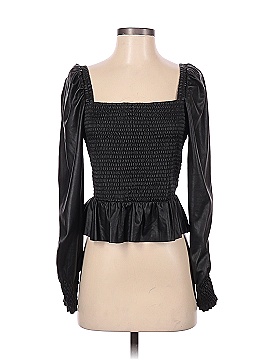 Aqua Long Sleeve Blouse (view 1)