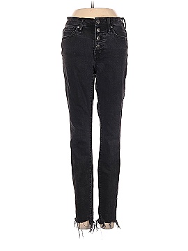 Madewell 9" Mid-Rise Skinny Jeans in Berkeley Black: Button-Through Edition (view 1)