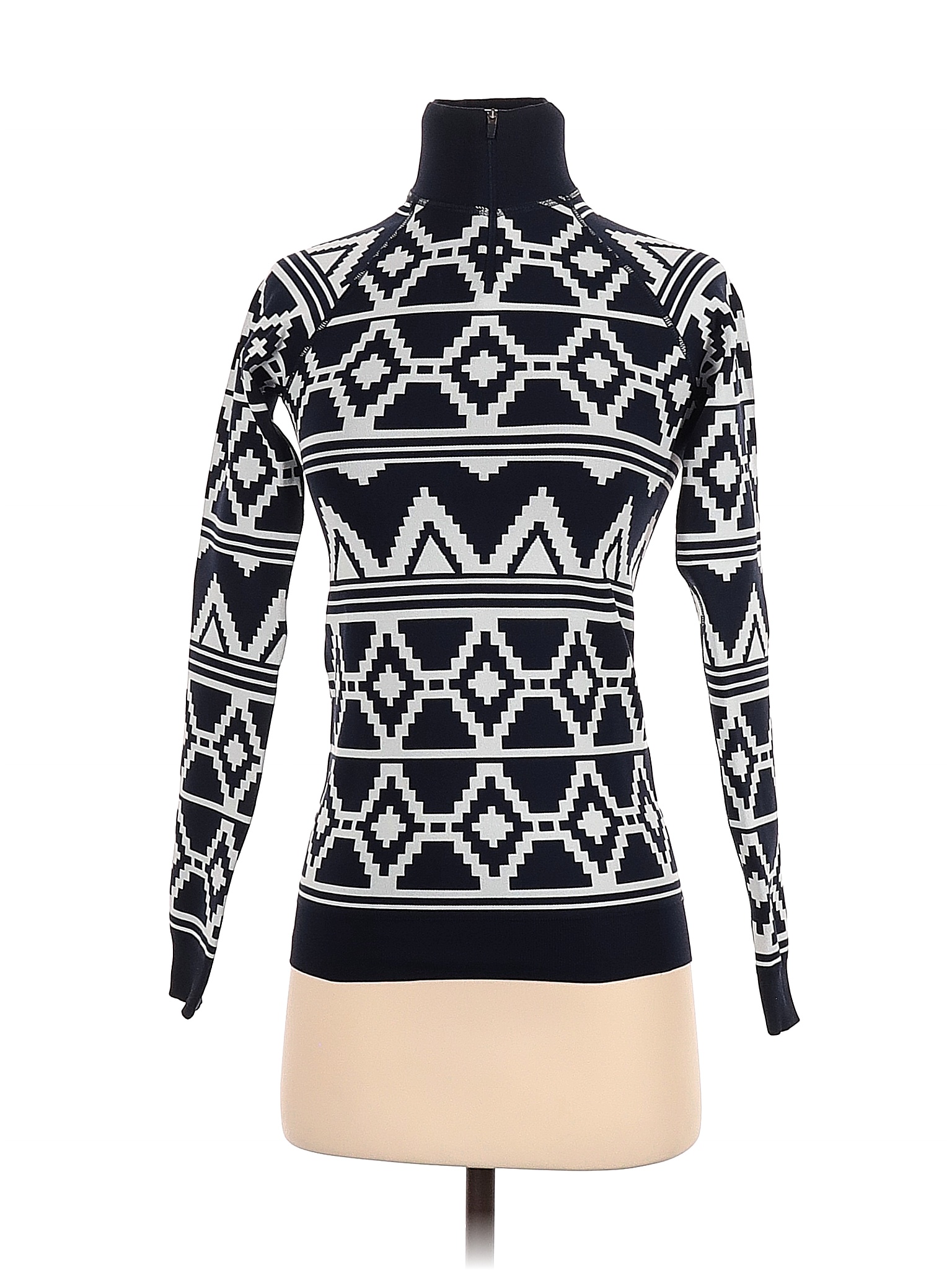 Betty Multicolour Stitching Denim Round Neck Sweater