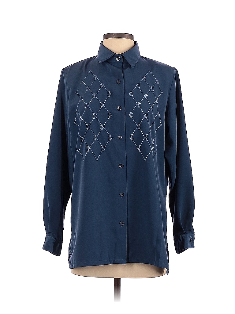BonWorth 100% Polyester Solid Blue Long Sleeve Blouse Size XS - 56% off ...