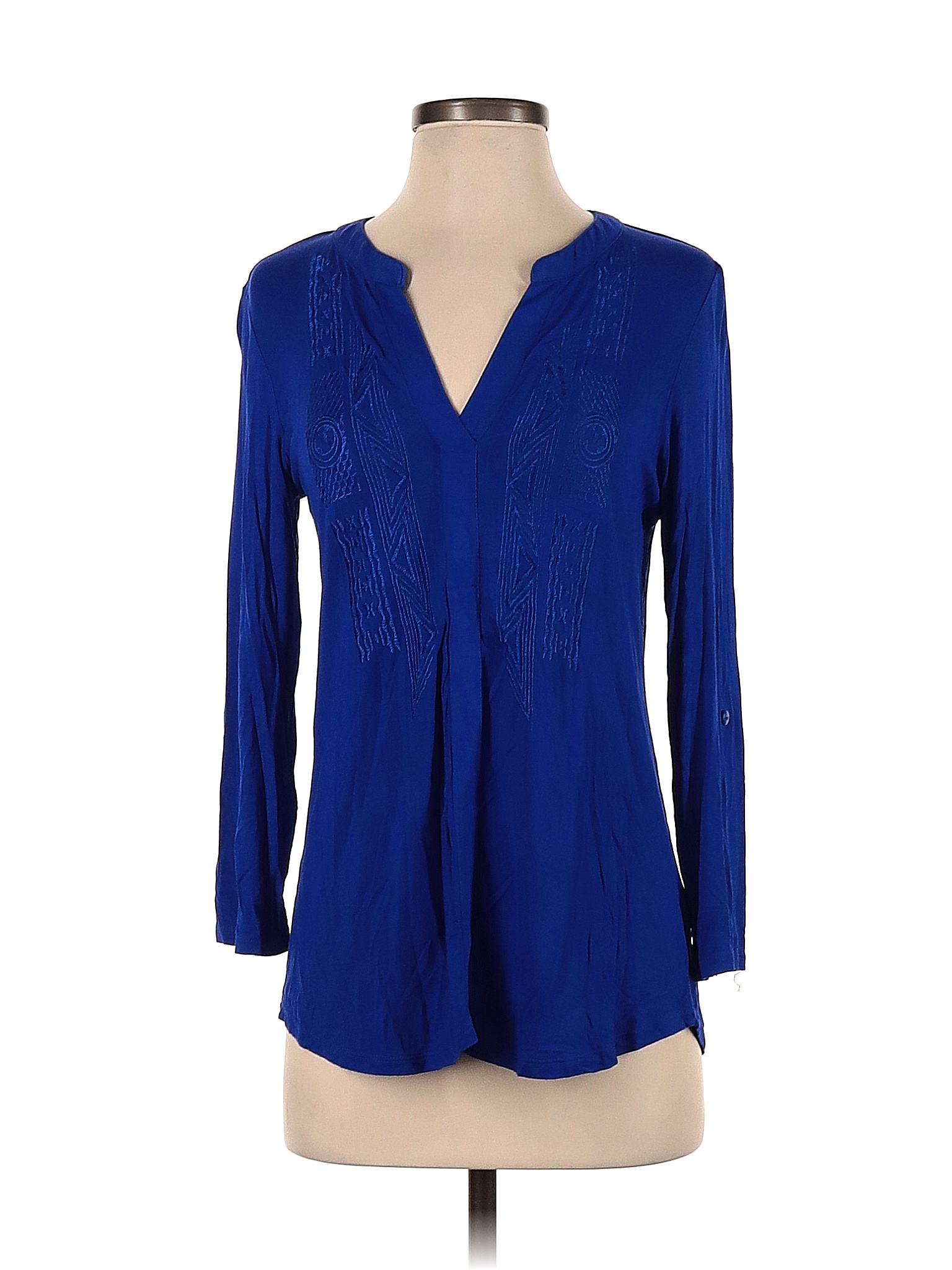 Cable & Gauge Solid Blue Long Sleeve Top Size S - 48% off | thredUP