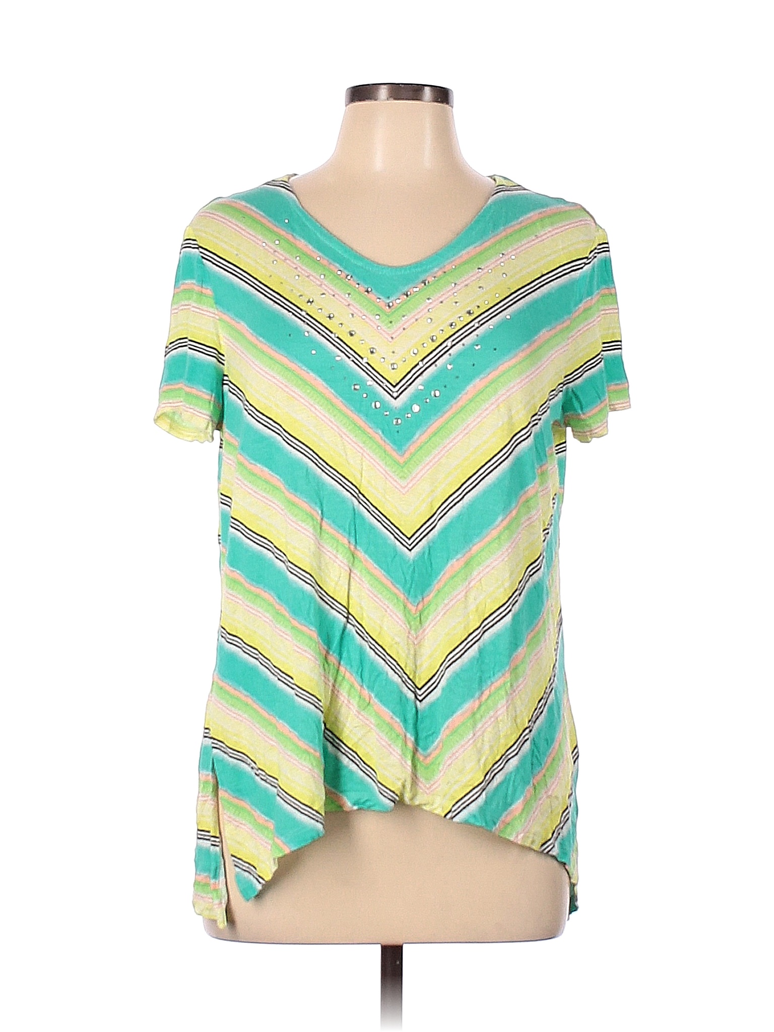 Onque Casuals Chevron-herringbone Chevron Multi Color Yellow Short