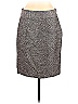 Banana Republic Tweed Houndstooth Jacquard Marled Chevron-herringbone Gray Gold Casual Skirt Size 8 - photo 1
