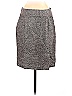 Banana Republic Tweed Houndstooth Jacquard Marled Chevron-herringbone Gray Gold Casual Skirt Size 8 - photo 2