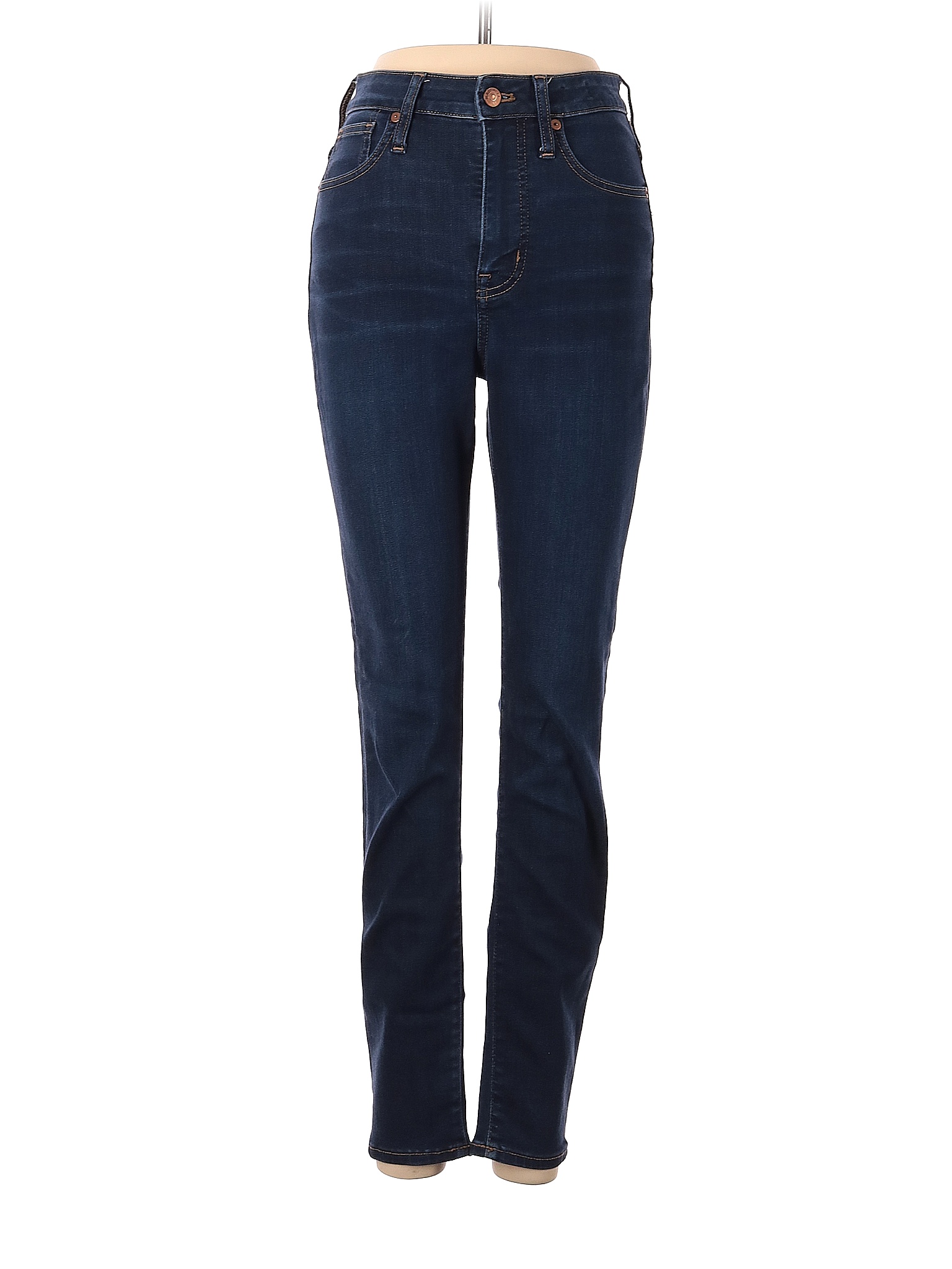 Madewell Solid Blue Curvy High-Rise Skinny Jeans in Larkspur Wash ...