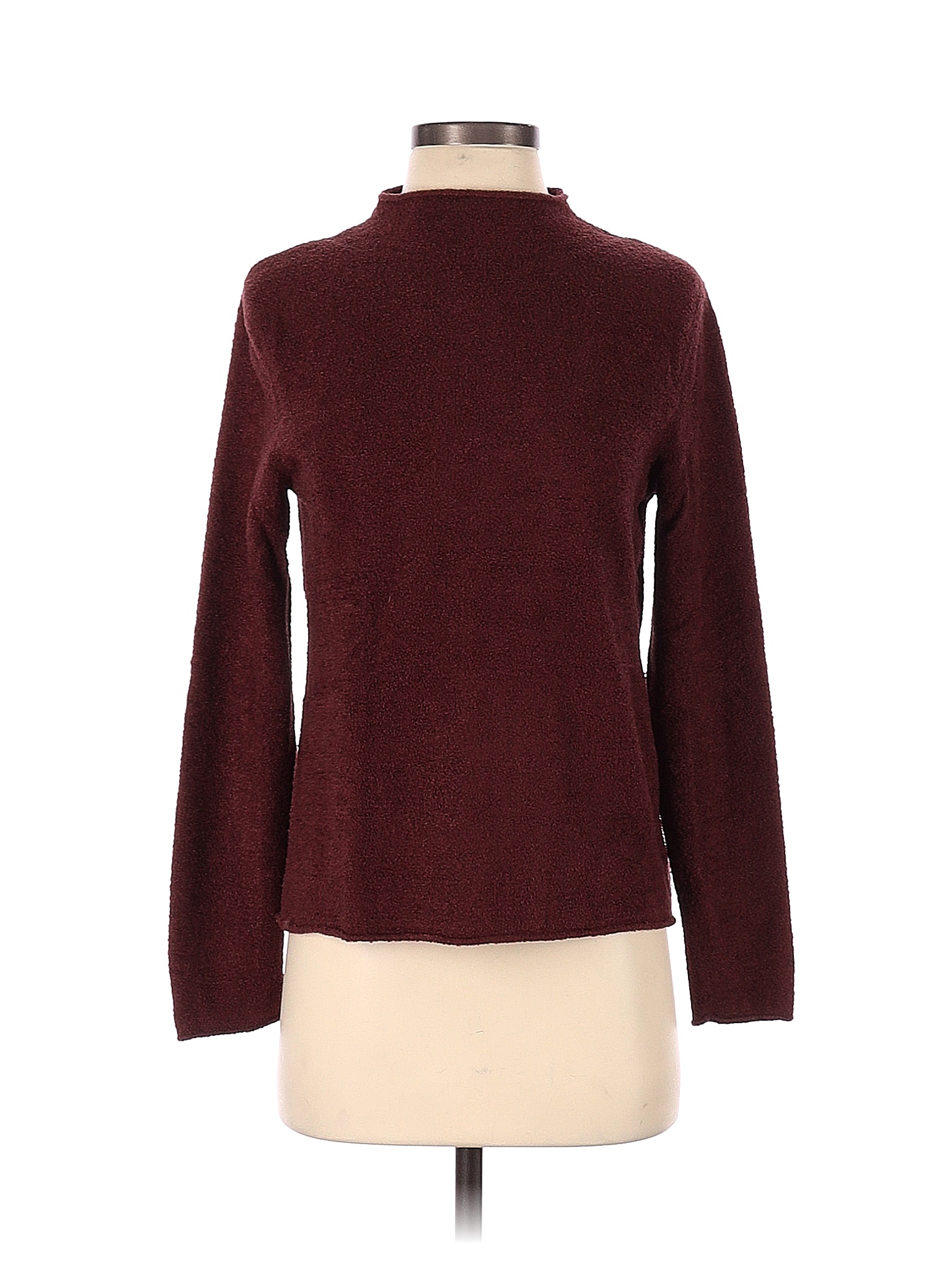 Barefoot Dreams Color Block Solid Maroon Burgundy Turtleneck Sweater ...